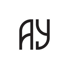 two letter ay monogram logo