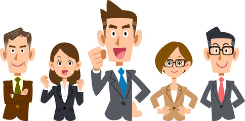 若手社員を中心としたビジネスのチーム_上半身
