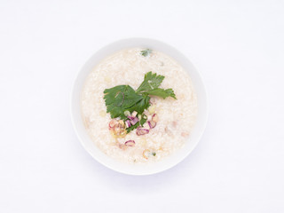 porridge rice isolated on white background