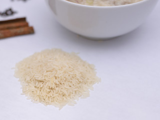 porridge rice isolated on white background