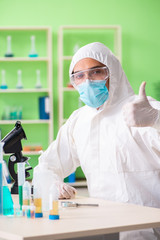 Chemist working in the lab on new experiment