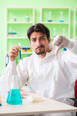 Chemist working in the lab on new experiment