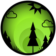 Forest Button Circle Icon