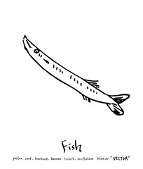 해산물 일러스트 / 손으로 그린 수산물 그림