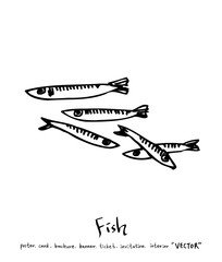 해산물 일러스트 / 손으로 그린 수산물 그림