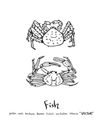 해산물 일러스트 / 손으로 그린 수산물 그림