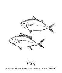 해산물 일러스트 / 손으로 그린 수산물 그림