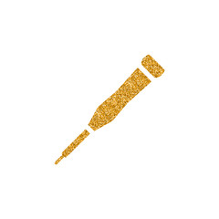 Screwdriver icon in gold glitter texture. Sparkle luxury style vector illustration.