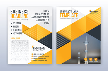 Modern business flyer template. Annual report background. 8.5 x 11 inches print media.