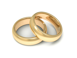 golden wedding rings concept illustration
