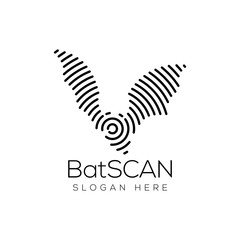 bat Scan Technology Logo vector Element. Animal Technology Logo Template