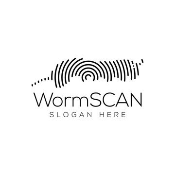 Worm Scan Technology Logo vector Element. Animal Technology Logo Template