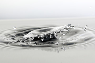 Water droplet drop splash collision dripping pillar reflection refraction