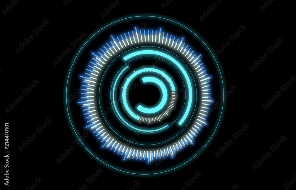 Poster 3d rendering futuristic circle user interface hud design graphs .