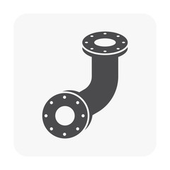 Pipe icon and flange fitting for pipeline connection with valve and other pipe. For transportation liquid or gas i.e.crude, oil, natural gas, sewage, wastewater. Also for plumbing and irrigation.