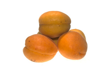 apricots isolated on white background