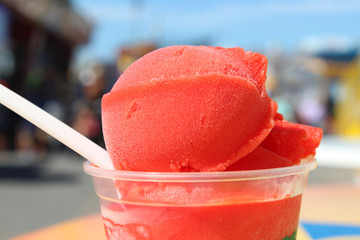 Cool ice on a hot summer day