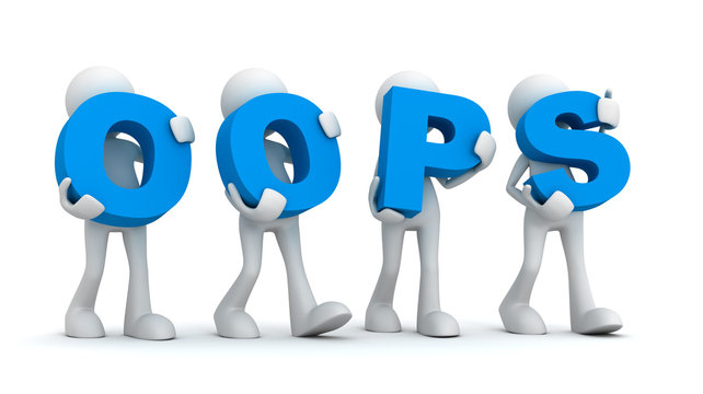 oops concept  3d illustration