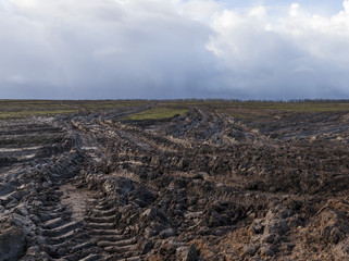 Deep track on the field