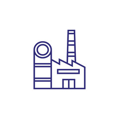 Industry line icon. Plant, factory, construction. Industry concept. Can be used for topics like business, production, manufacturing