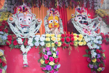 Rath jatra festival - Lord Jagannath being worshipped