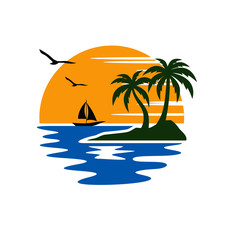 Beach logo vector template