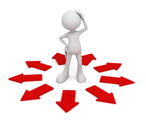 direction choice concept  3d illustration