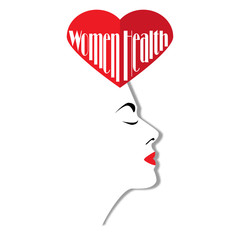 Women Health. Profile of young beautiful woman isolated on white background. Vector illustration