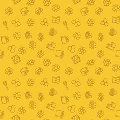 Beekeeper yellow vector seamless pattern or background