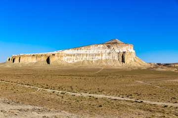 The wonderful views of Sherkala mountain - a natural symbol of Mangystau region, Kazakhstan