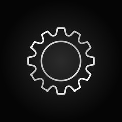 Cog or gear icon. Vector cogwheel linear sign