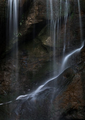 Beautiful peaceful long exposure waterfall detail intimate landscape image