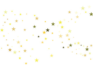 Gold Stars Confetti Vector Magic Cosmic Light Garland. Christmas Birthday Party Scatter Gamour Sparkles Glowing Celebration Decoration. Noble Rich New Year Holiday Premium Texture Star Dust Explosion.