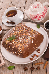 Chocolate hazelnut cake.