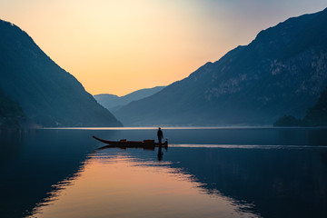boat in the sunset