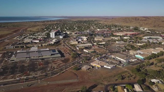 Aerial Footage Of The Town Of Karratha In Western Australia