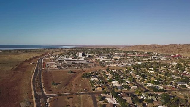 Aerial Footage Of The Town Of Karratha In Western Australia