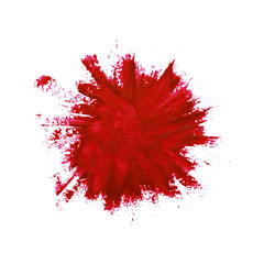 Closeup of red paint brushstroke