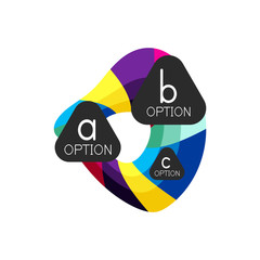 Abstract colorful geometric option infographics design template with sample abc options. Abstract background for business presentation or information banner