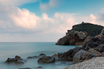 Panorama marino su Punta Crena, Italia