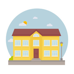 Retro vintage vector flat city house for web design