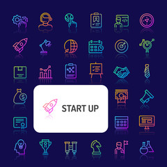Start-Up Gradient Line Icon Set (EPS 10)