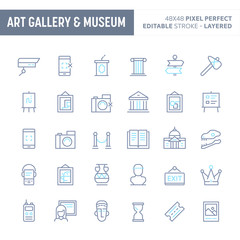 Art, Museum & Historical Gallery Minimal Vector Icon Set (EPS 10).