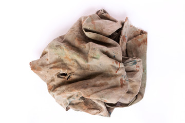 Dirty rag isolated on white background