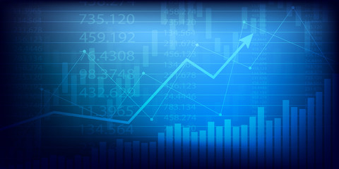 Business candle stick graph chart of stock market investment trading . Bullish point, Trend of graph. Vector illustration