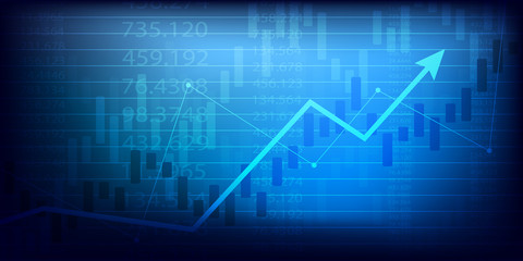Business candle stick graph chart of stock market investment trading . Bullish point, Trend of graph. Vector illustration