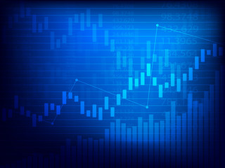 Business candle stick graph chart of stock market investment trading . Bullish point, Trend of graph. Vector illustration