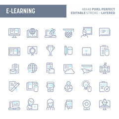 E-learning & Online Training Minimal Vector Icon Set (EPS 10)