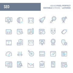 Search Engine Optimisation (SEO) Minimal Vector Icon Set (EPS 10)
