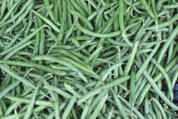 cassetta di verdura verde tegoline,fagioli piccoli per la vendita mercato